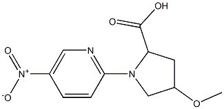 4-methoxy-1-(5-nitropyridin-2-yl)pyrrolidine-2-carboxylic acid Struktur