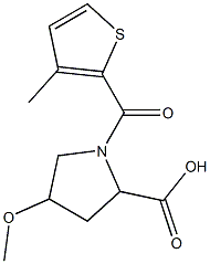 4-methoxy-1-[(3-methylthien-2-yl)carbonyl]pyrrolidine-2-carboxylic acid Struktur