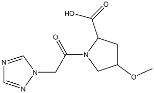 4-methoxy-1-[2-(1H-1,2,4-triazol-1-yl)acetyl]pyrrolidine-2-carboxylic acid Struktur