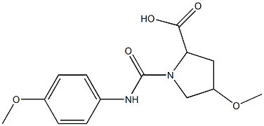 4-methoxy-1-{[(4-methoxyphenyl)amino]carbonyl}pyrrolidine-2-carboxylic acid Struktur