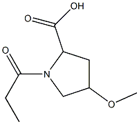 4-methoxy-1-propionylpyrrolidine-2-carboxylic acid Struktur