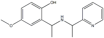 4-methoxy-2-(1-{[1-(pyridin-2-yl)ethyl]amino}ethyl)phenol Struktur