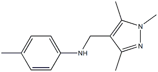 4-methyl-N-[(1,3,5-trimethyl-1H-pyrazol-4-yl)methyl]aniline Struktur