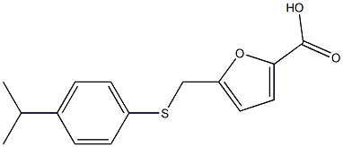 5-({[4-(propan-2-yl)phenyl]sulfanyl}methyl)furan-2-carboxylic acid Struktur