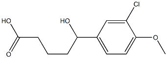 5-(3-chloro-4-methoxyphenyl)-5-hydroxypentanoic acid Struktur