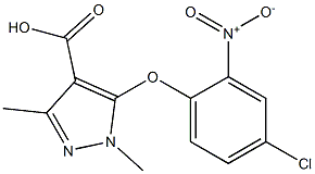 5-(4-chloro-2-nitrophenoxy)-1,3-dimethyl-1H-pyrazole-4-carboxylic acid Struktur