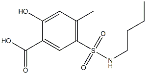 5-(butylsulfamoyl)-2-hydroxy-4-methylbenzoic acid Struktur