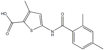 5-[(2,4-dimethylbenzoyl)amino]-3-methylthiophene-2-carboxylic acid Struktur