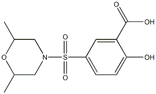 5-[(2,6-dimethylmorpholine-4-)sulfonyl]-2-hydroxybenzoic acid Structure