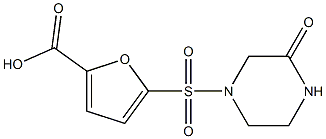 5-[(3-oxopiperazine-1-)sulfonyl]furan-2-carboxylic acid Struktur