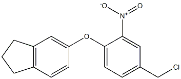 5-[4-(chloromethyl)-2-nitrophenoxy]-2,3-dihydro-1H-indene Struktur