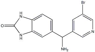 5-[amino(5-bromopyridin-3-yl)methyl]-2,3-dihydro-1H-1,3-benzodiazol-2-one Struktur