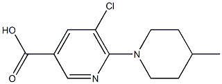 5-chloro-6-(4-methylpiperidin-1-yl)pyridine-3-carboxylic acid Struktur