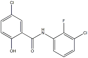 5-chloro-N-(3-chloro-2-fluorophenyl)-2-hydroxybenzamide Struktur