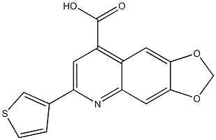 6-(thiophen-3-yl)-2H-[1,3]dioxolo[4,5-g]quinoline-8-carboxylic acid Struktur