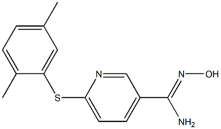 6-[(2,5-dimethylphenyl)sulfanyl]-N'-hydroxypyridine-3-carboximidamide Struktur