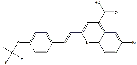 6-bromo-2-((E)-2-{4-[(trifluoromethyl)thio]phenyl}vinyl)quinoline-4-carboxylic acid Struktur