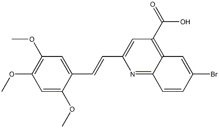 6-bromo-2-[(E)-2-(2,4,5-trimethoxyphenyl)vinyl]quinoline-4-carboxylic acid Struktur