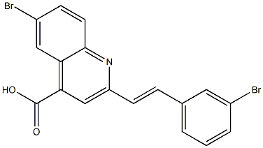 6-bromo-2-[(E)-2-(3-bromophenyl)vinyl]quinoline-4-carboxylic acid Struktur