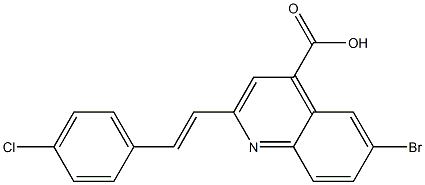 6-bromo-2-[(E)-2-(4-chlorophenyl)vinyl]quinoline-4-carboxylic acid Struktur