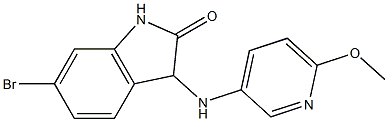 6-bromo-3-[(6-methoxypyridin-3-yl)amino]-2,3-dihydro-1H-indol-2-one Struktur