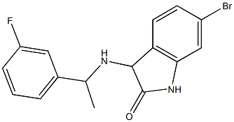 6-bromo-3-{[1-(3-fluorophenyl)ethyl]amino}-2,3-dihydro-1H-indol-2-one Struktur