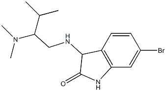 6-bromo-3-{[2-(dimethylamino)-3-methylbutyl]amino}-2,3-dihydro-1H-indol-2-one Struktur