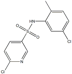 6-chloro-N-(5-chloro-2-methylphenyl)pyridine-3-sulfonamide Struktur