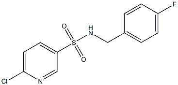 6-chloro-N-[(4-fluorophenyl)methyl]pyridine-3-sulfonamide Struktur