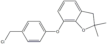 7-[4-(chloromethyl)phenoxy]-2,2-dimethyl-2,3-dihydro-1-benzofuran Struktur