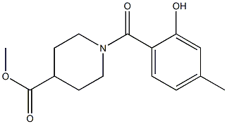 methyl 1-[(2-hydroxy-4-methylphenyl)carbonyl]piperidine-4-carboxylate Struktur