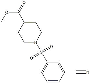 methyl 1-[(3-cyanobenzene)sulfonyl]piperidine-4-carboxylate Struktur