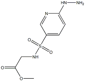 methyl 2-[(6-hydrazinylpyridine-3-)sulfonamido]acetate Struktur