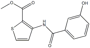 methyl 3-[(3-hydroxybenzene)amido]thiophene-2-carboxylate Struktur