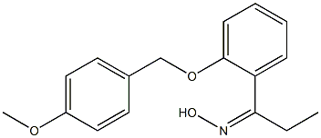 N-(1-{2-[(4-methoxyphenyl)methoxy]phenyl}propylidene)hydroxylamine Struktur