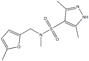 N,3,5-trimethyl-N-[(5-methyl-2-furyl)methyl]-1H-pyrazole-4-sulfonamide Struktur