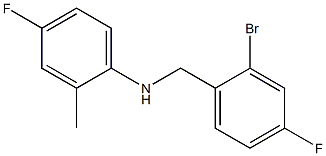 N-[(2-bromo-4-fluorophenyl)methyl]-4-fluoro-2-methylaniline Struktur