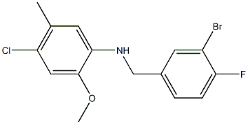 N-[(3-bromo-4-fluorophenyl)methyl]-4-chloro-2-methoxy-5-methylaniline Struktur