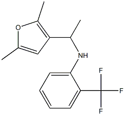 N-[1-(2,5-dimethylfuran-3-yl)ethyl]-2-(trifluoromethyl)aniline Struktur