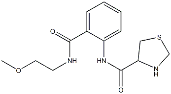 N-{2-[(2-methoxyethyl)carbamoyl]phenyl}-1,3-thiazolidine-4-carboxamide Struktur