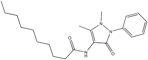 N-(1,5-dimethyl-3-oxo-2-phenyl-2,3-dihydro-1H-pyrazol-4-yl)decanamide Struktur