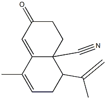 5-isopropenyl-8-methyl-2-oxo-3,4,5,6-tetrahydro-4a(2H)-naphthalenecarbonitrile Struktur