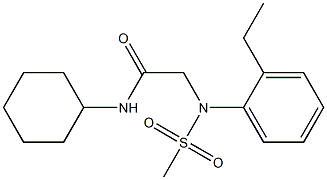 N-cyclohexyl-2-[2-ethyl(methylsulfonyl)anilino]acetamide Struktur