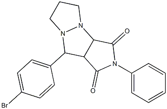 9-(4-bromophenyl)-2-phenyltetrahydro-5H-pyrazolo[1,2-a]pyrrolo[3,4-c]pyrazole-1,3(2H,3aH)-dione Struktur