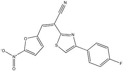 2-[4-(4-fluorophenyl)-1,3-thiazol-2-yl]-3-{5-nitro-2-furyl}acrylonitrile Struktur