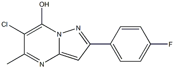 6-chloro-2-(4-fluorophenyl)-5-methylpyrazolo[1,5-a]pyrimidin-7-ol Struktur