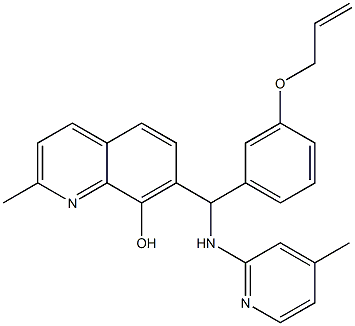 7-{[3-(allyloxy)phenyl][(4-methyl-2-pyridinyl)amino]methyl}-2-methyl-8-quinolinol Struktur