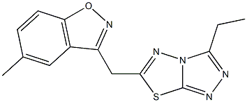 3-[(3-ethyl[1,2,4]triazolo[3,4-b][1,3,4]thiadiazol-6-yl)methyl]-5-methyl-1,2-benzisoxazole Struktur