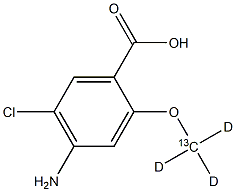 4-Amino-5-chloro-2-(methoxy-13C,  d3)-benzoic  acid Struktur