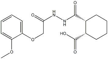 (1S,2R)-2-({2-[2-(2-methoxyphenoxy)acetyl]hydrazino}carbonyl)cyclohexanecarboxylic acid Struktur